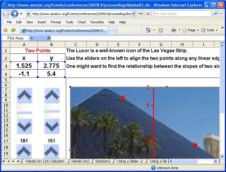 Using a Spreadsheet to Find the Luxor's Steepness