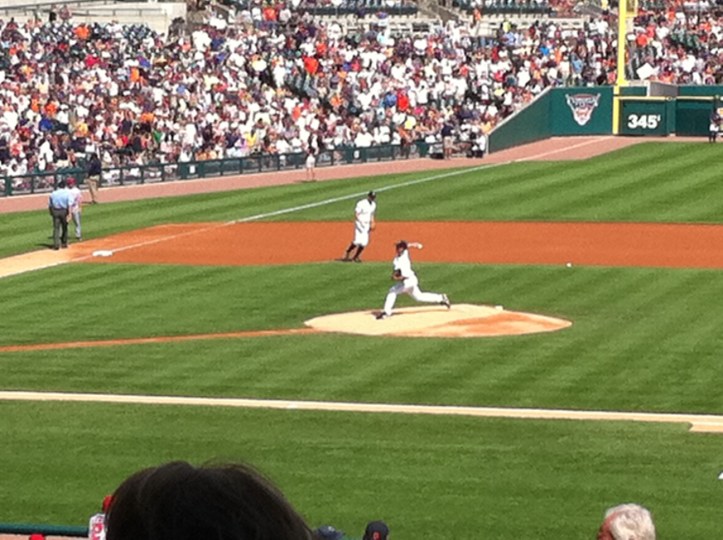 Turner Warms Before the First Inning
