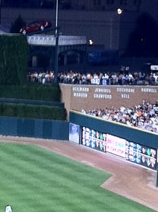 Backwards D and K's above Crawford Sign