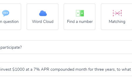 Screen capture of working screen where you put Wooclap questions in an event