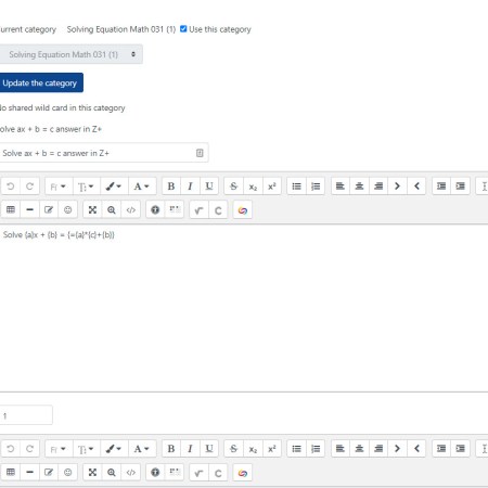 A picture of the calculated question creation screen